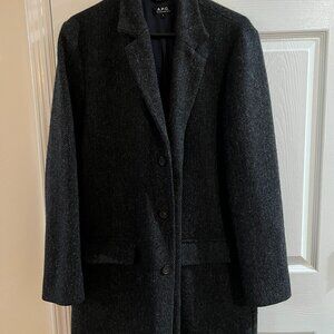 Men's A.P.C. Wool Herringbone Overcoat - Size S - USED (Great Condition)